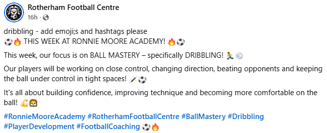 Stag_RosePPG's tweet photo. #wednesday 🥅⚽️🦵🏽  Attacking Overloads

Rotherham Football Centre Eastwood Trading Est, Chesterton Rd, S65 1SU

#footballskills #play #development #coaching #dribbling #ballmastery #passing #receiving https://t.co/Pp4fFfoy6i