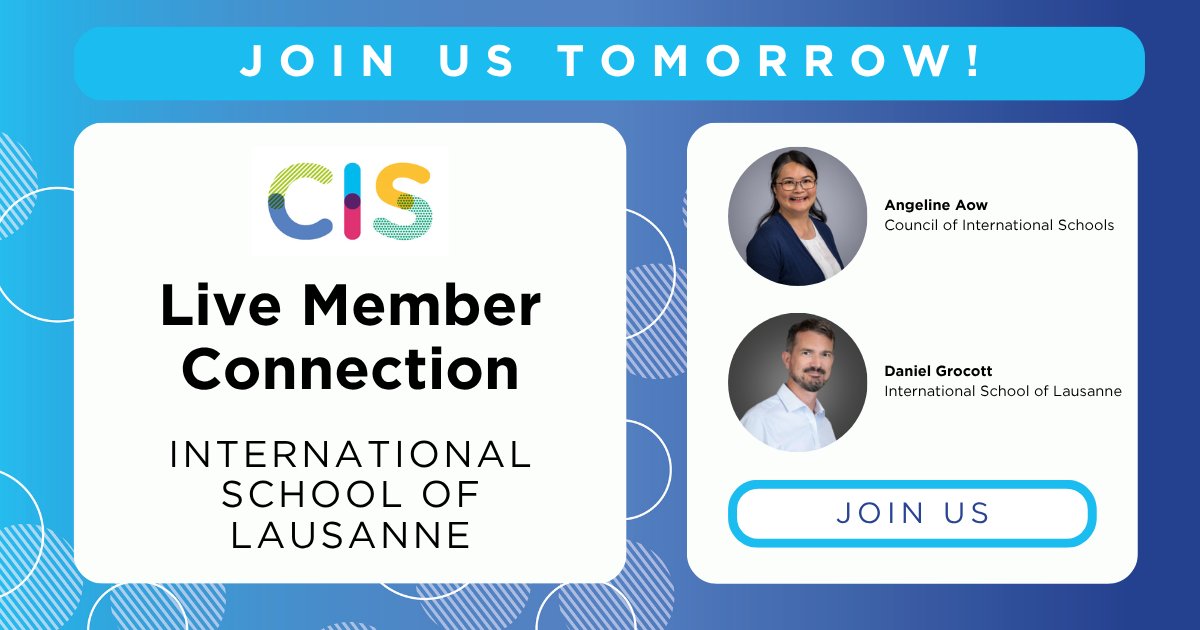CISEducation's tweet photo. Tomorrow, join our Socially Responsible Leadership Learning Story to explore how the International School of Lausanne developed intercultural competencies, identified opportunities for greater representation, and turned evidence into action: https://t.co/pcvjmfpQG4 https://t.co/84btFfO1cm