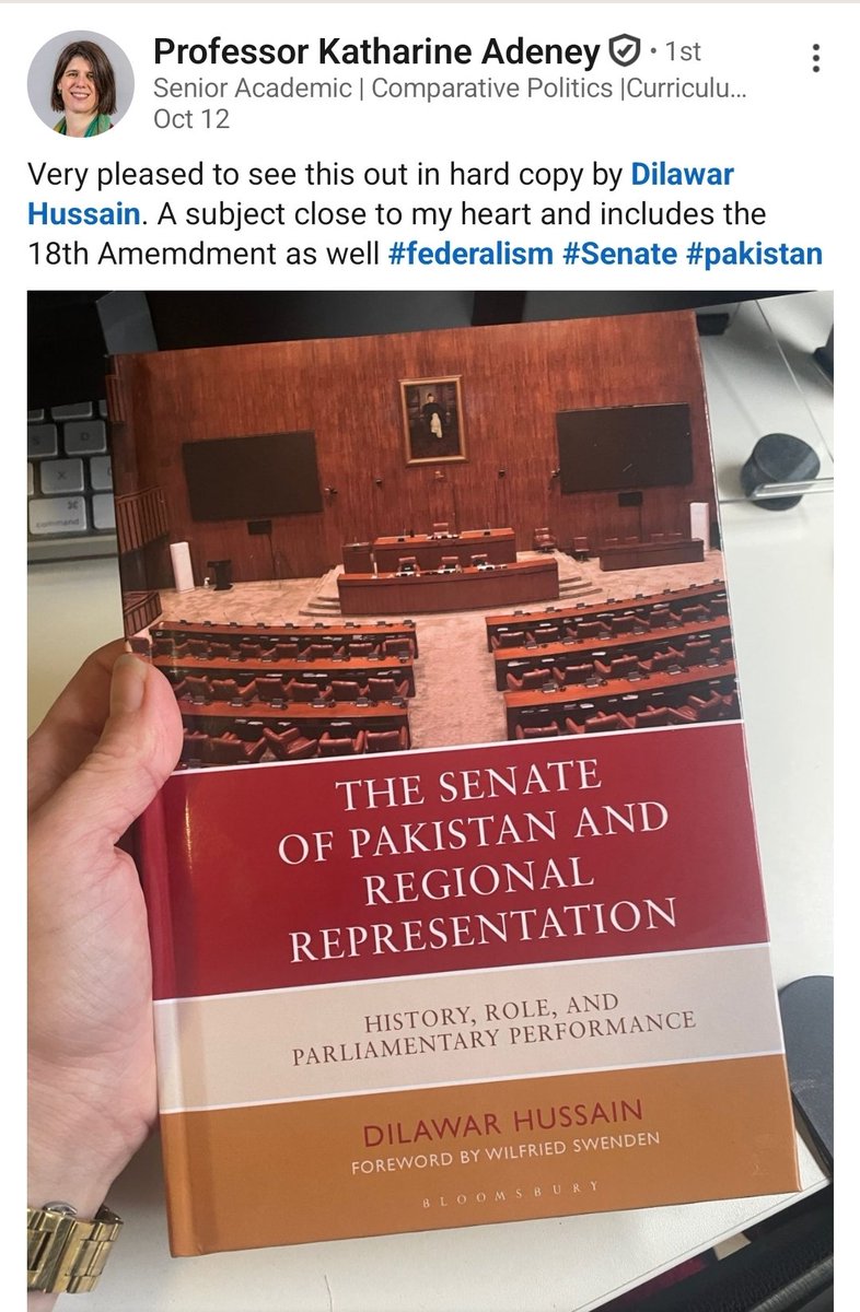DilawarSaidhen's tweet photo. Feeling truly grateful to Professor @KatAdeney for her generous endorsement of my book on @SenatePakistan and her continued support and encouragement since my research visit to Scotland.
@IlhanNiaz @Razarumi @LordNortonLouth https://t.co/KmD6ee4Xyg