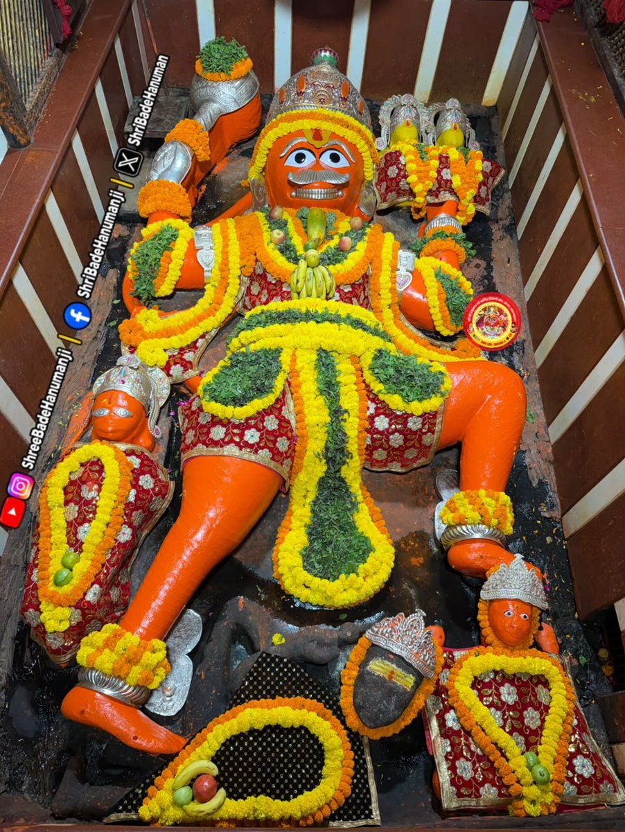 ShriBadeHanuman's tweet photo. आज दिनांक 14/10/2026 दिन बुधवार को श्री बड़े हनुमान जी महाराज जी के श्रृंगार दर्शन https://t.co/U34KPe33zY