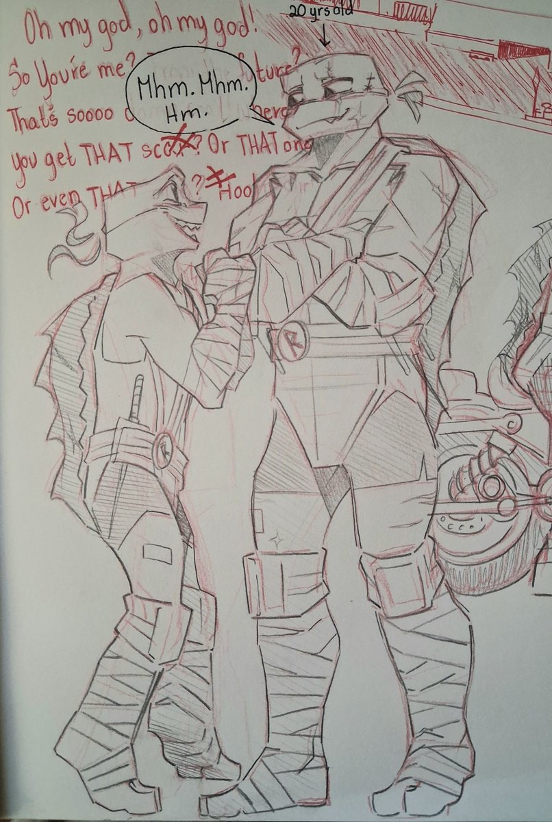 FNinja301's tweet photo. Cool 15 year old Raph meets the cooler 20 year old Raph!

#TMNT https://t.co/k5J88BdH1Q