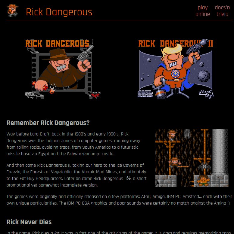 SimonPhippsArt's tweet photo. Had a couple of cool updates from fans of Rick Dangerous reaching out this week with awesome updates on the XRick project that saw Rick playable in a browser...

Head over to: https://t.co/pSXDxzvoIL

Created by Stephan a.k.a. @zpqrtbnk (https://t.co/n5u5v7FuJe) https://t.co/rGKqzNttNY