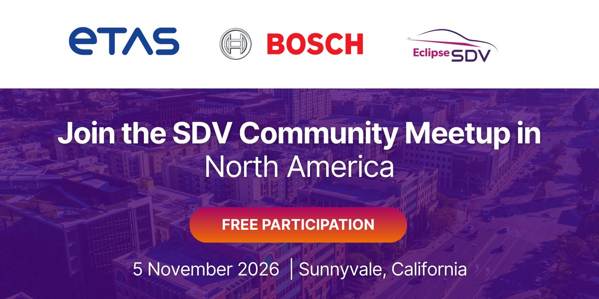 SDVeclipse's tweet photo. 🚘 What’s happening across the Eclipse SDV ecosystem?
Join us on 5 November for the Eclipse SDV Community Meetup in Sunnyvale, where the North American community will share progress, and explore what’s next for open source automotive software.

Join us 👉 https://t.co/ZKM1kKWrZi https://t.co/OVVEE2DudZ