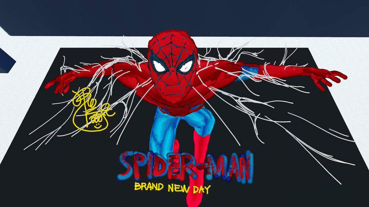 B1ue_F0rest_'s tweet photo. #VRChat で描いた

『Spider-Man: Brand New Day』
 
10/13に開催された『#お絵描き集会』で制作しました。  
ダイナミックなポーズとQVペンを使った陰影表現にこだわっています。  
ぜひ見ていってください！  

#VRC #VRChatArt #SpiderMan #BrandNewDay #ペンの多い集会所 https://t.co/JPRrea5QgW