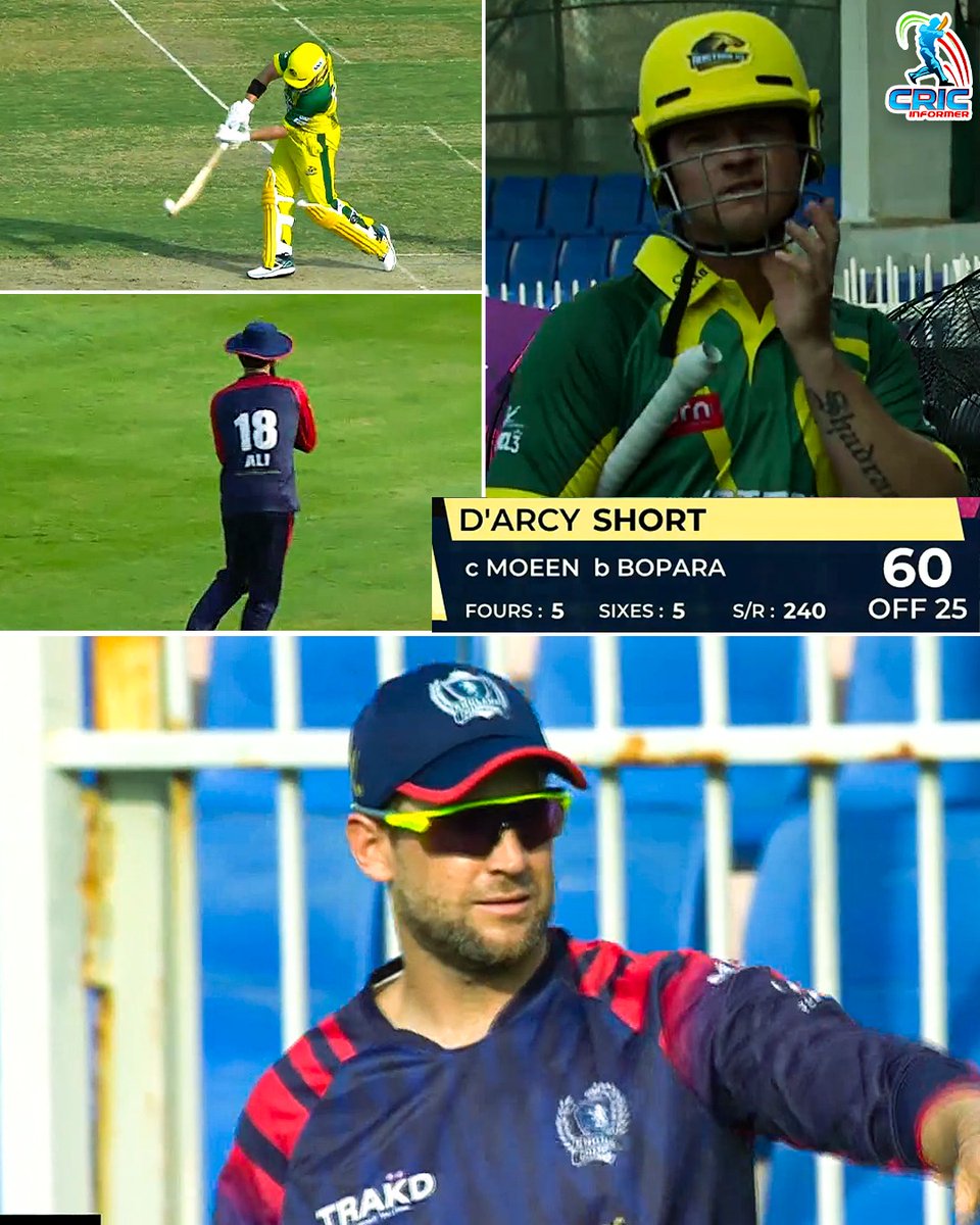 CricInformer's tweet photo. 🔥 D'ARCY SHORT'S EXPLOSIVE KNOCK COMES TO AN END!

💥 60 RUNS OFF JUST 25 BALLS!
🏏 5 Fours | 5 Sixes

🚨 Caught by Moeen Ali off Ravi Bopara's bowling!

#DArcyShort #Cricket

Image Credit: Fancode https://t.co/pP61Mvs8oP