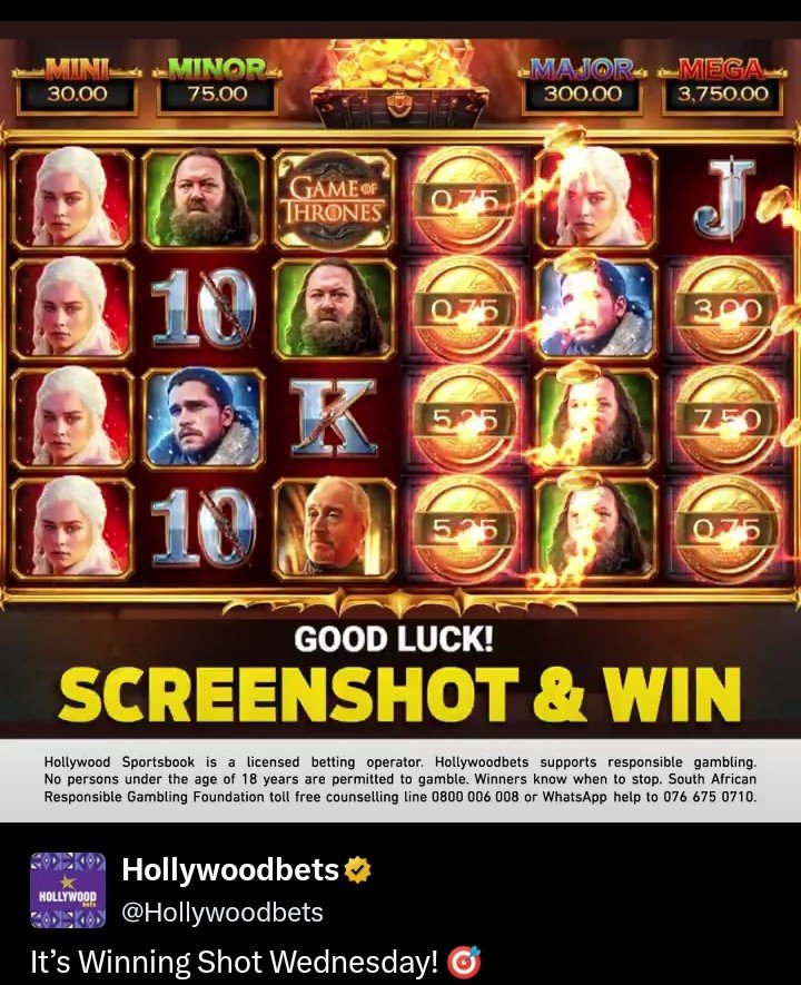 MaxMadiba17's tweet photo. @Hollywoodbets #HollywoodbetsxWeeklyGames #GameOfThrones #HWBTWT #HWBWinningShotWednesday https://t.co/ZYbRm6vGNB