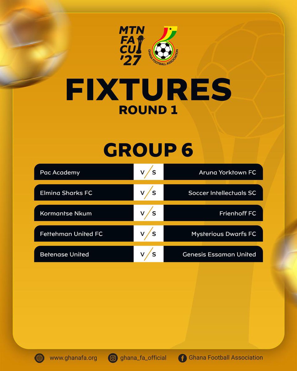 MTNFACupGH's tweet photo. 🔗 https://t.co/QBglyVb1uh 

#MTNFACup https://t.co/NbJhLkqwx7