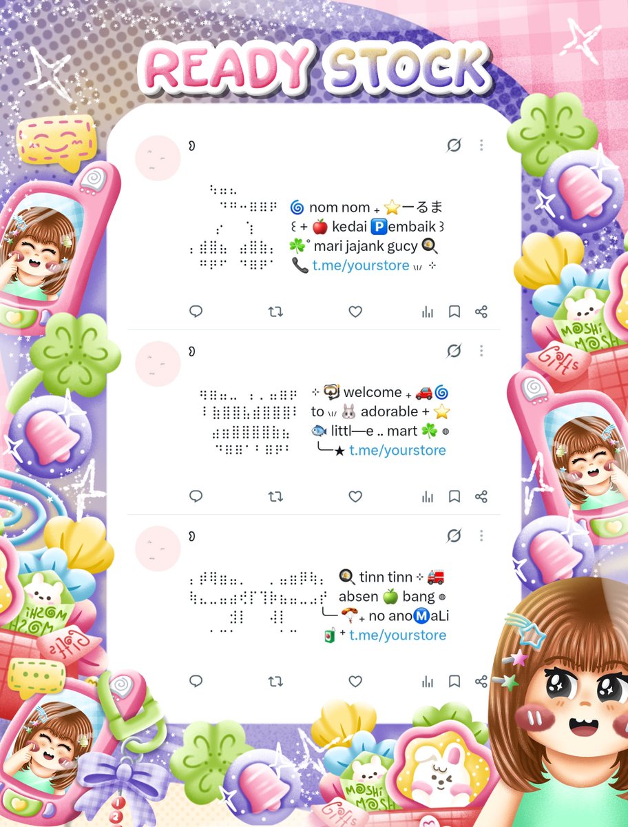 charmouraa's tweet photo. ◎ ꔛ ˚ help repost? thank you 🎀 💬

🍏 gusyyy aku bawa ☘︎ 6 wording pinned dot art ៸៸ 👛 𓊔 👚 price only @ 5.500 𖠗 ⁺ 🍪🐰 bisa kamu jemput by dm atau wassap 💬  ーこらいと。。
#bealanja https://t.co/zwZIGUpJkN