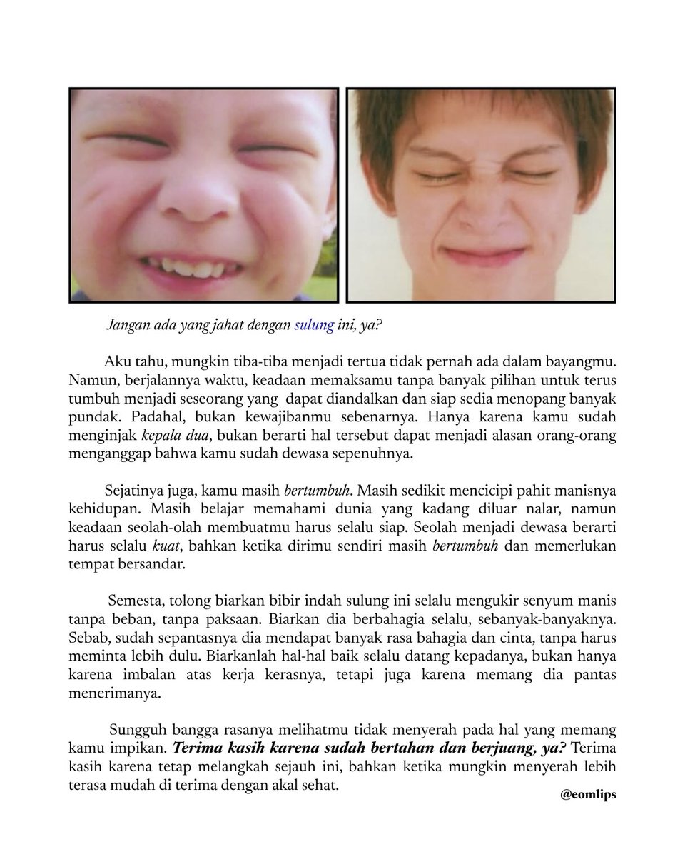 eomlips's tweet photo. #James : teruntuk sulung kesayangan kita semua, serta mulia dengan beribu doa. https://t.co/a1hUgCTok4