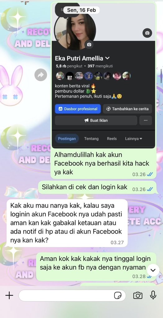 iestary's tweet photo. MALAM ALL❕

▫️jasa hapus akun
▫️jasa pemulihan &amp; balikin akun lupa pasword/ke hack
▫️jasa lacak lokasi
▫️jasa sadap wa
▫️jasa lacak hp hilang by no hp/imei/akun
▫️jasa hack/pemulihan akun (email,ig,wa,twiter/x, fb,tiktok)

Fast Order &amp; Amanah #zonauangㅤ 

WHATSAP DI BIO PROFIL https://t.co/WcQEQxCA7b