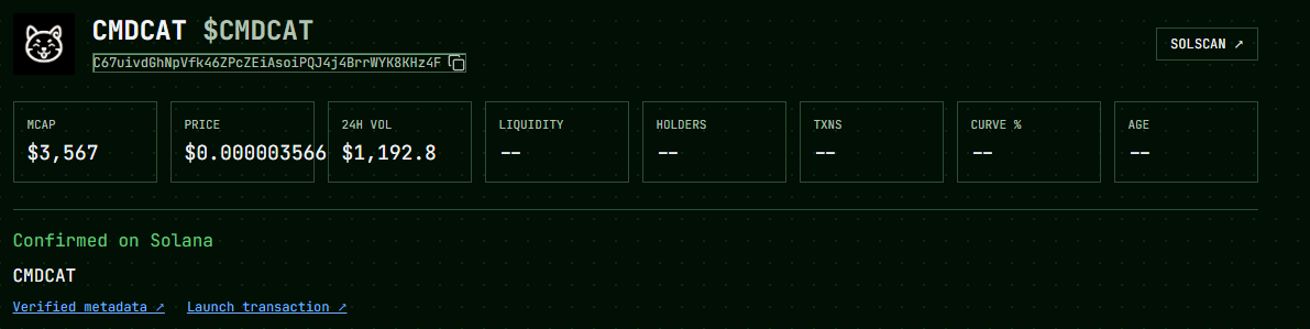 MULTIDESKTOP's tweet photo. First launch on $CMD is $CMDCAT Fees will be distributed to the first launch to bond with KOTH badge. https://t.co/kgSQVu1QmU