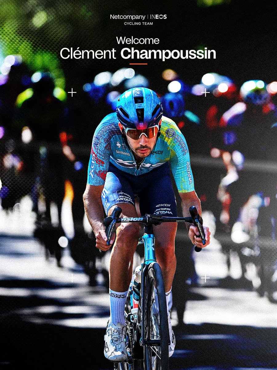 NetcompanyINEOS's tweet photo. Allez Clément! 🇫🇷

We're very happy to announce the signing of Clément Champoussin ahead of next season 🤝

https://t.co/yEyxwq8Otu https://t.co/ILc1MhfoPH