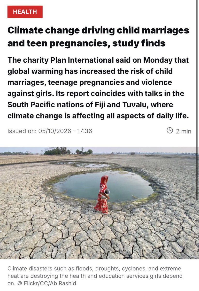 DeepBlueCrypto's tweet photo. Mass Immigration without assimilation isn’t driving child marriages and teen pregnancies 

Climate Change is driving it

I guess Muslim dominated nations like Afghanistan, Pakistan, Syria were always under the spell of Climate Change over the centuries and when they crossed the borders over, they brought along their friend Climate Change with them