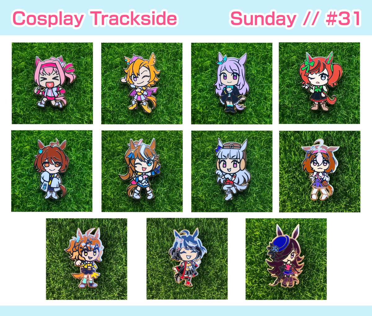 mintybytes's tweet photo. My catalog for Cosplay Trackside! I'm at table 31 for ‼️ Sunday ONLY ‼️

will have some stickers and non-uma pins with me as well :) https://t.co/50fT1s5tsx