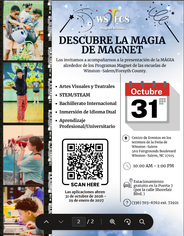msesbulldogs's tweet photo. Magnet Fair
OCTOBER 31, 2026
10:00am-1:00pm
THE MAGIC IS REAL, AND IT STARTS HERE! Fall festival vibe
Treats and maybe a few Tricks
#DiscoverTheMagicOfMagnet #WSFCS #MagnetFair #SchoolChoice #msbulldogs https://t.co/mS4Ww4Xl7i