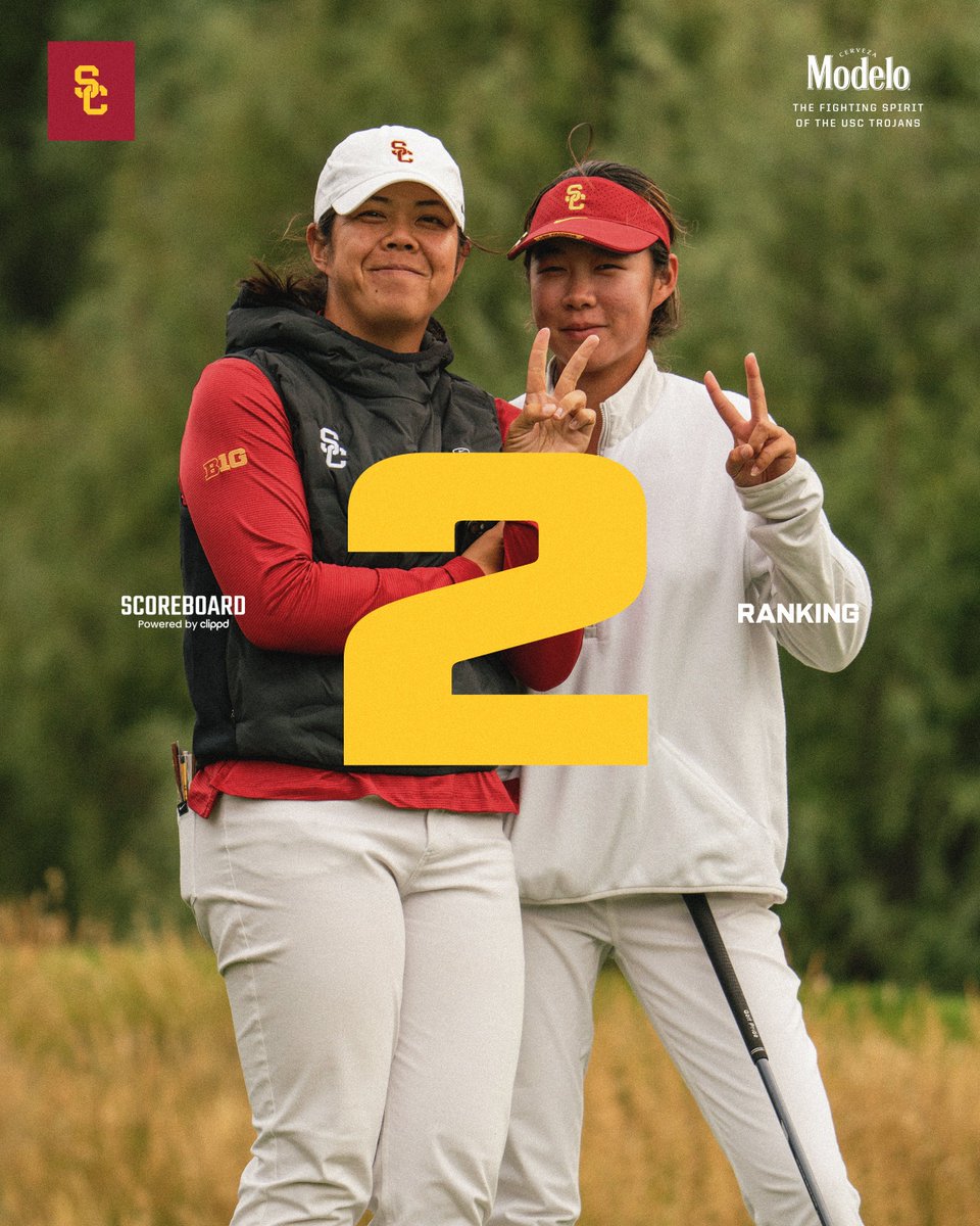 USCWomensGolf's tweet photo. Debuting at No. 2 in the @Clippdscore rankings! ✌️

@ModeloUSA https://t.co/XJpsm7VrRc