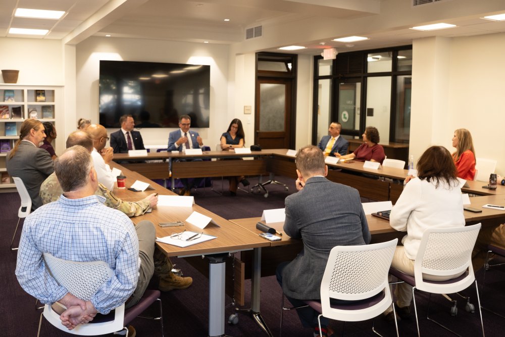 LSUHSS's tweet photo. This week, our faculty, staff, and college leadership shared with LSU Senior Vice Chancellor and Provost Joseph Messina how our human-centered, future-focused approach to teaching, research, and scholarship advances knowledge and makes an impact at LSU and beyond. https://t.co/hIhXOCMJpP