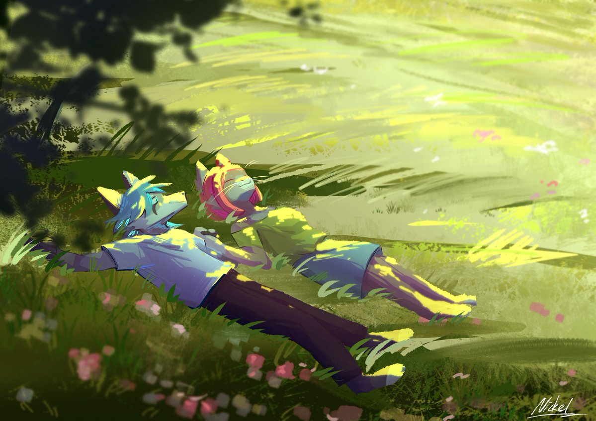 Nickel_1102's tweet photo. If I could, I'd like to lie on the grass with my girlfriend in the afternoon; that would be wonderful🥺

#furryㅤㅤㅤ https://t.co/lkhl3VpO65