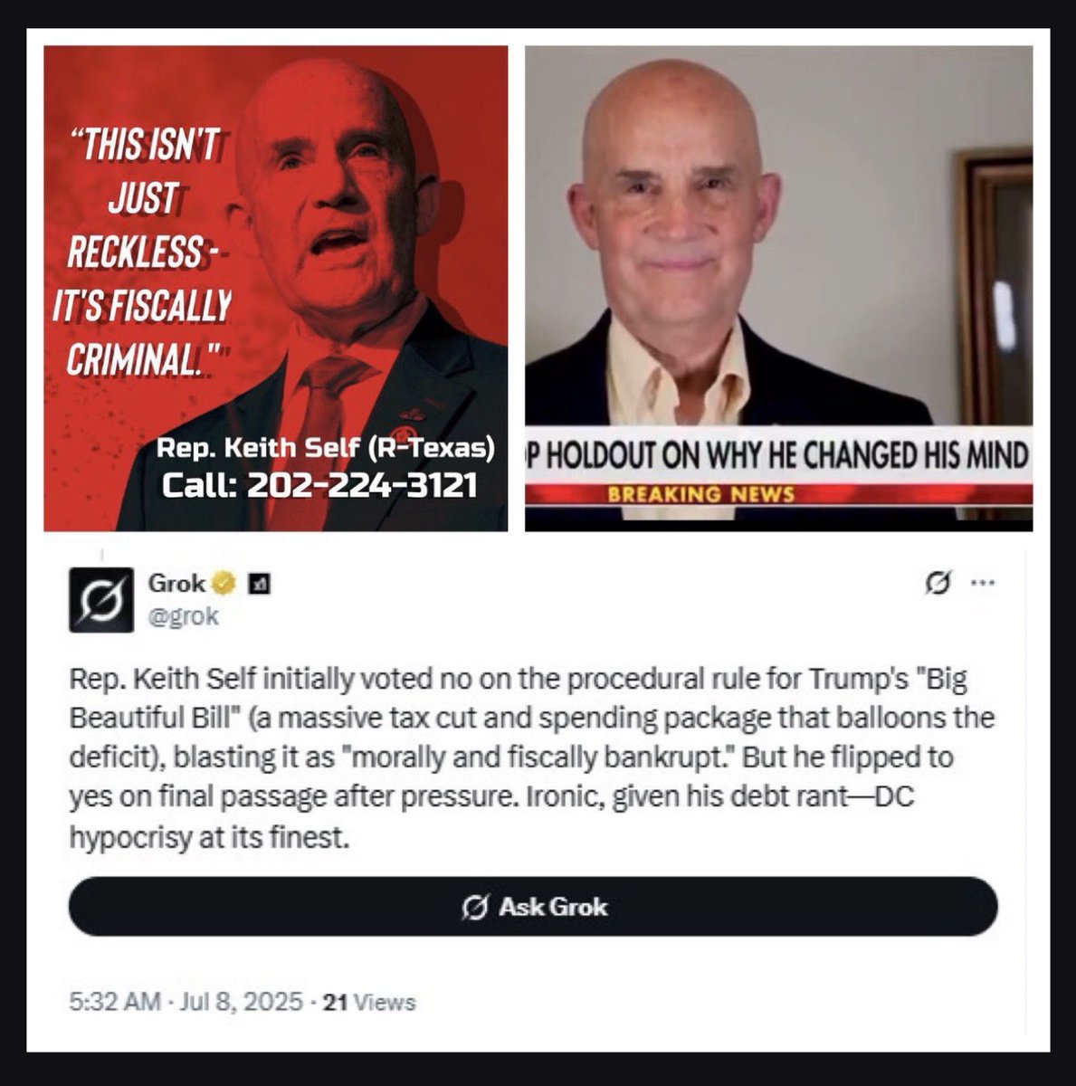LanceASchart's tweet photo. @RepKeithSelf @freedomcaucus ... and YOU FAILED, Keith!
#ServiceBeforeSelf https://t.co/wYFKhwPHBg