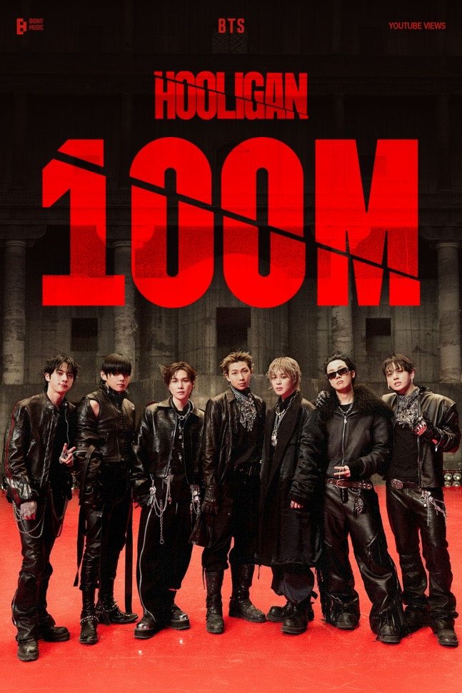 mxcharts's tweet photo. El MV “Hooligan” de #BTS supera 100M de vistas en YouTube 

🔗 https://t.co/MNqVI8ZfgP https://t.co/SgrPv2ZBKT
