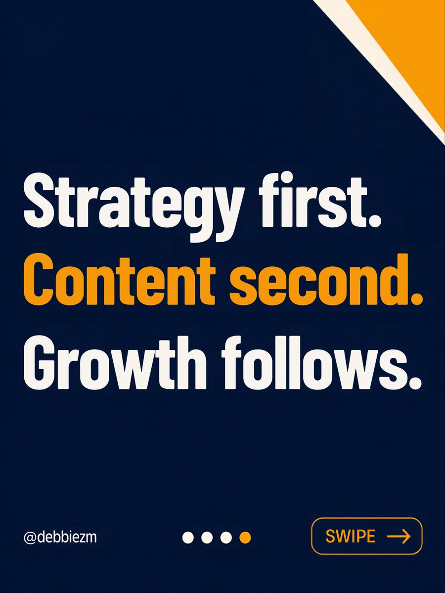 debbbiezm's tweet photo. Posting every day doesn't guarantee business growth. Your content needs a purpose, a clear message, and a strategy. 
Strategy first. Content second. Growth follows.
#SocialMediaManager #ContentStrategy #SocialMediaMarketing https://t.co/BoFpZ6JfRf