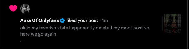 MrMswe's tweet photo. Truly having an impact here wow thanks "Aura of onlyfans" and "shemale_hotties" for making me a big time X player https://t.co/Dk1KhD285t