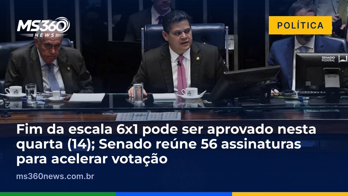 MS360News's tweet photo. 56 senadores assinaram pedido para acelerar a votação da PEC do fim da escala 6x1; o requerimento ainda precisa passar pelo plenário.

#Escala6x1 #Senado

Foto: Divulgação/Agência Senado https://t.co/YqgPZPkzXc