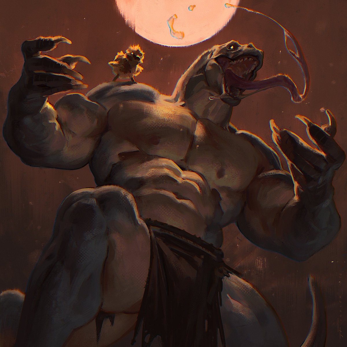 TFiddlerArt's tweet photo. Weretober2026 Day 14 - Komodo 🦎 https://t.co/cVj0uZQYjO