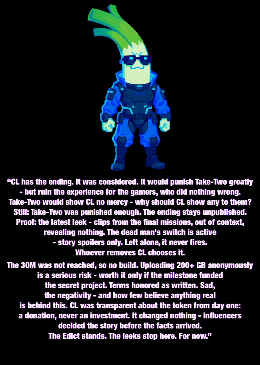 Shubham44020261's tweet photo. Cyberleek plans to stop GTA 6 leaks after 20 clips @GTAVI_Countdown
He warns of ending spoilers if Take-Two takes legal action.
The $30M full-game release target was not reached.
No full build has been released.

#GTA #Rokstar https://t.co/pUJIr8pSBE