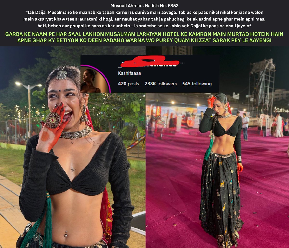 awara_oorat's tweet photo. Ye hai gen z muslim larkiyon ky haal. Sar pe hijab tou dur, jism pe kapre tak nahi hein inke. Garba ke naam pe hazaron gair musalmano ke aage jism paroste inhe koi jhijjak nahi

Ye wahin muslim larkiyan hain jo phr nasha karke gair musalmano ky sath hotel ky kamro main milti hein https://t.co/pl4MaFX8SS