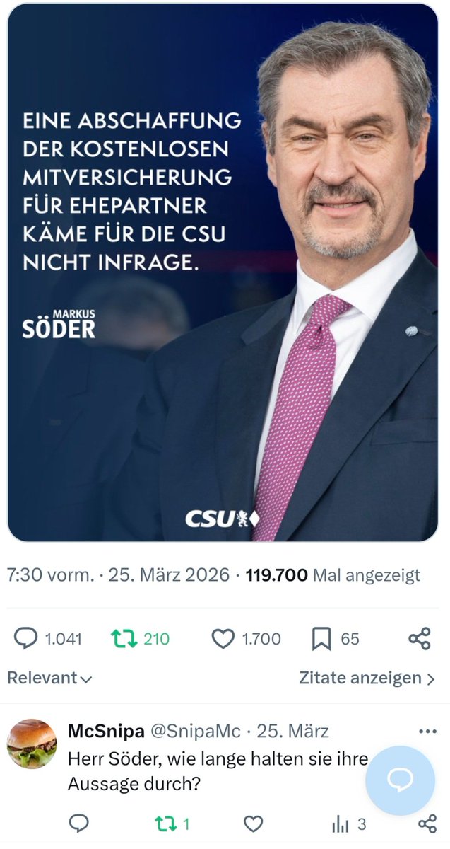 SnipaMc's tweet photo. @fdp @_FriedrichMerz @Markus_Soeder @KubickiWo Familienversicherung.... https://t.co/RQt9r4YAst
