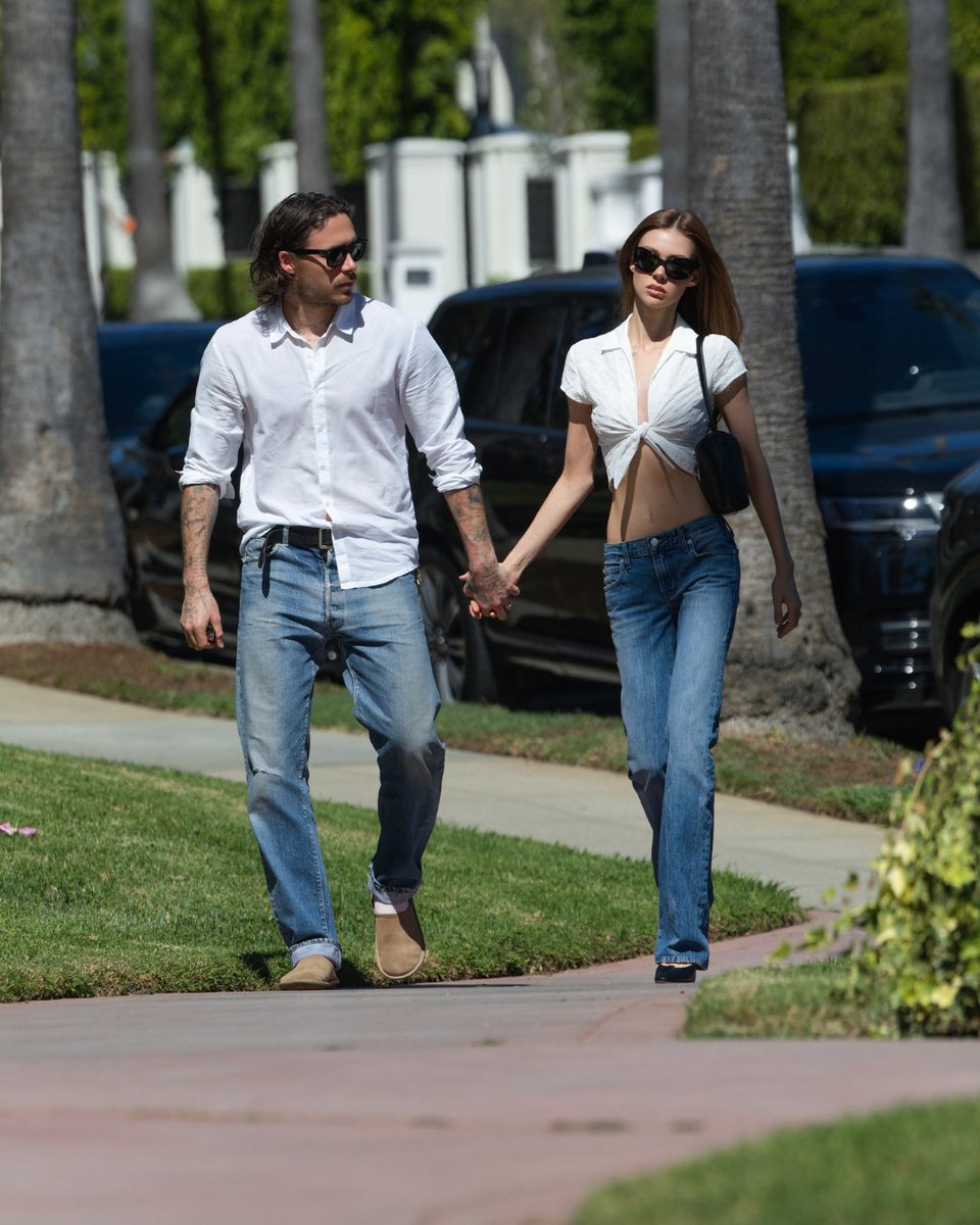PageSix's tweet photo. Brooklyn Beckham and wife Nicola Peltz were spotted taking a walk in Los Angeles, CA 📸: BACKGRID https://t.co/n5F30GW8Q2