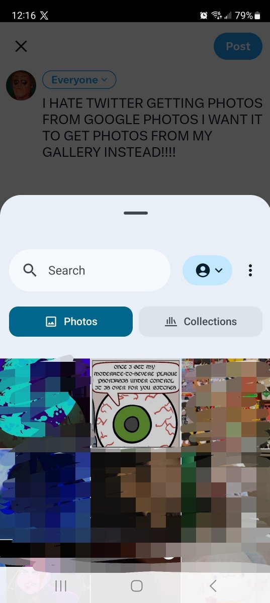 fmccoy63's tweet photo. I HATE TWITTER GETTING PHOTOS FROM GOOGLE PHOTOS I WANT IT TO GET PHOTOS FROM MY GALLERY INSTEAD!!!! https://t.co/PWErDLnyzB