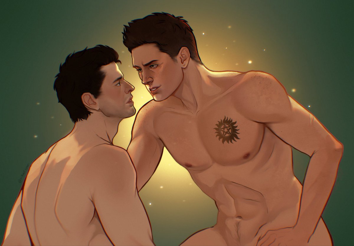 RikoElister's tweet photo. — Dean…I take it you wouldn’t object to doing that again?
— You keep asking questions like that, and I’m never letting you leave this bed.

#destiel #spnfanart #spn #supernatural #deanwinchester #castiel #fanart https://t.co/yOKMyU0vY6