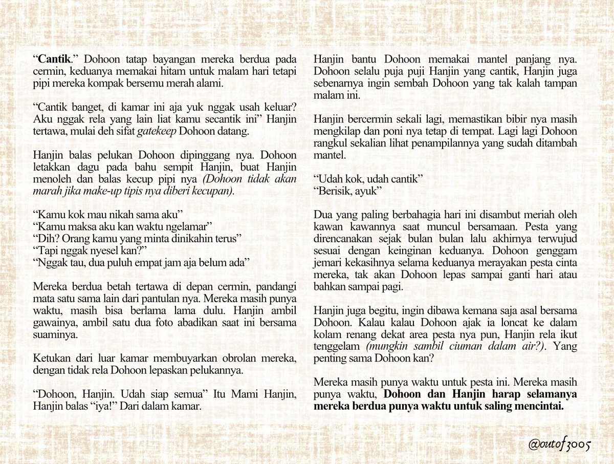 outof3005's tweet photo. ˚˖𓍢ִ໋⾕⋆ Pujaanku, cantik mu kalahkan bintang

[#Dohhan menikah, 1k words] https://t.co/AHrcM5Rjh9