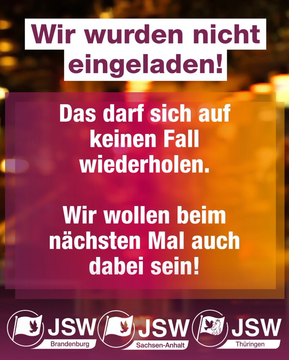 DSozialismus's tweet photo. Unmut im Jugendverband des #BSW:

Vertreter des JSW fordern, beim nächsten #Compact-Abendessen auch eingeladen zu werden!

@JurgenElsasser https://t.co/fWHWTfK5Pi