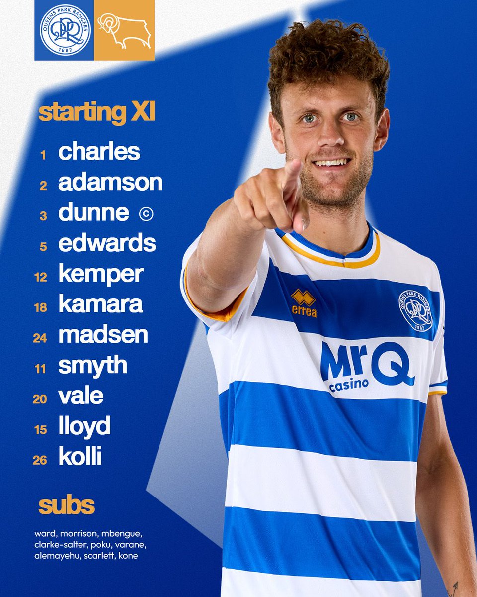 QPR's tweet photo. The R's 🆚 Derby https://t.co/q9e0hly2sZ