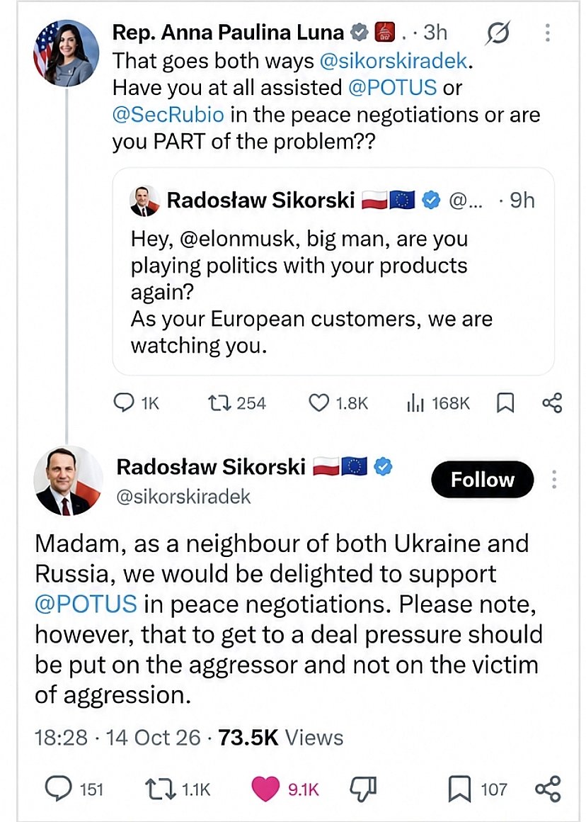 TheFl0orIsLaVa's tweet photo. The foreign minister of Poland explaining basic geography, history and common sense to an American politician. Again. https://t.co/552KqwOY7v