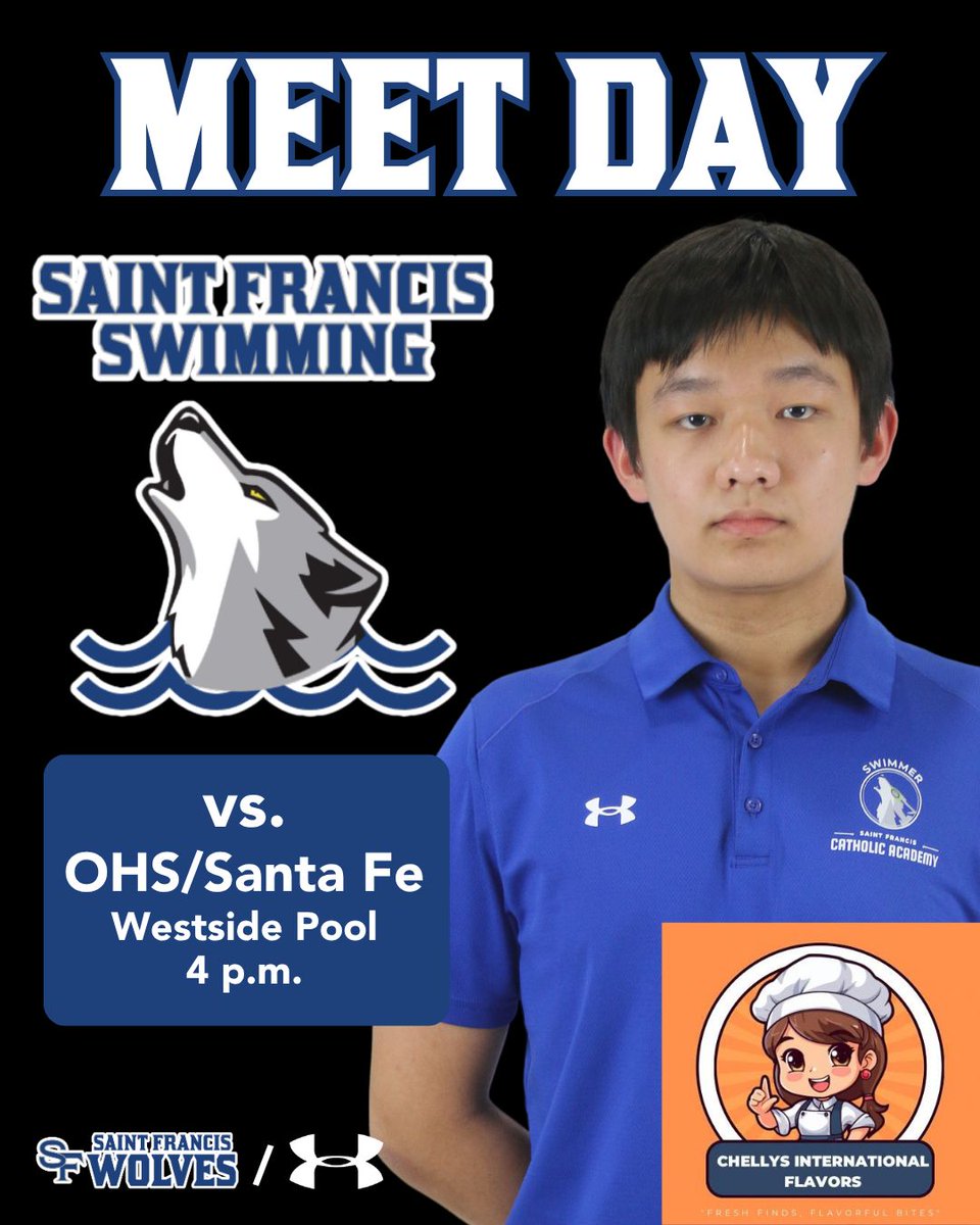 sfcawolves's tweet photo. It is MEET DAY for Wolves Swimming! They head to Westside Pool at 4 p.m. to take on Santa Fe and OHS. Good luck, Wolves! #SFCA https://t.co/0u9DWQvTyl