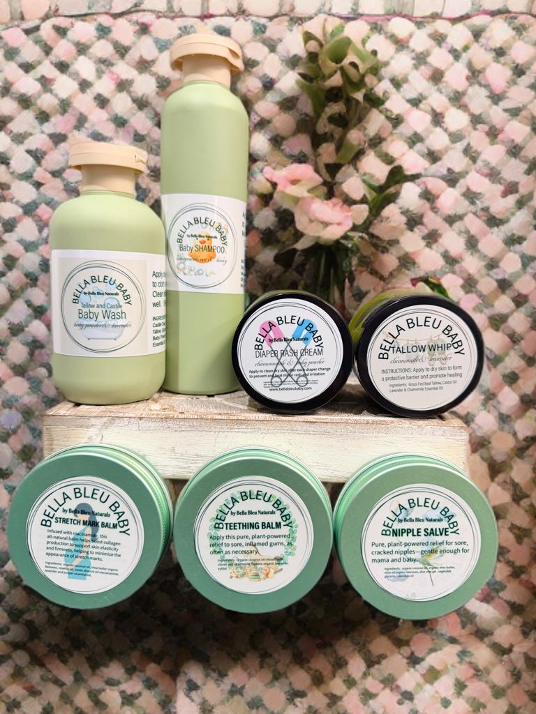bbleunaturals's tweet photo. Tiny skin deserves the gentle stuff 🍼💙 Bella Bleu Baby: Tallow Castile Baby Wash, tear-free Baby Shampoo, Tallow Whip (lavender or chamomile) + Lickety Fix. Small batch from Keller, Texas.

What's in your bath basket?
https://t.co/NnAI6yMJob https://t.co/UUiLyHtppp