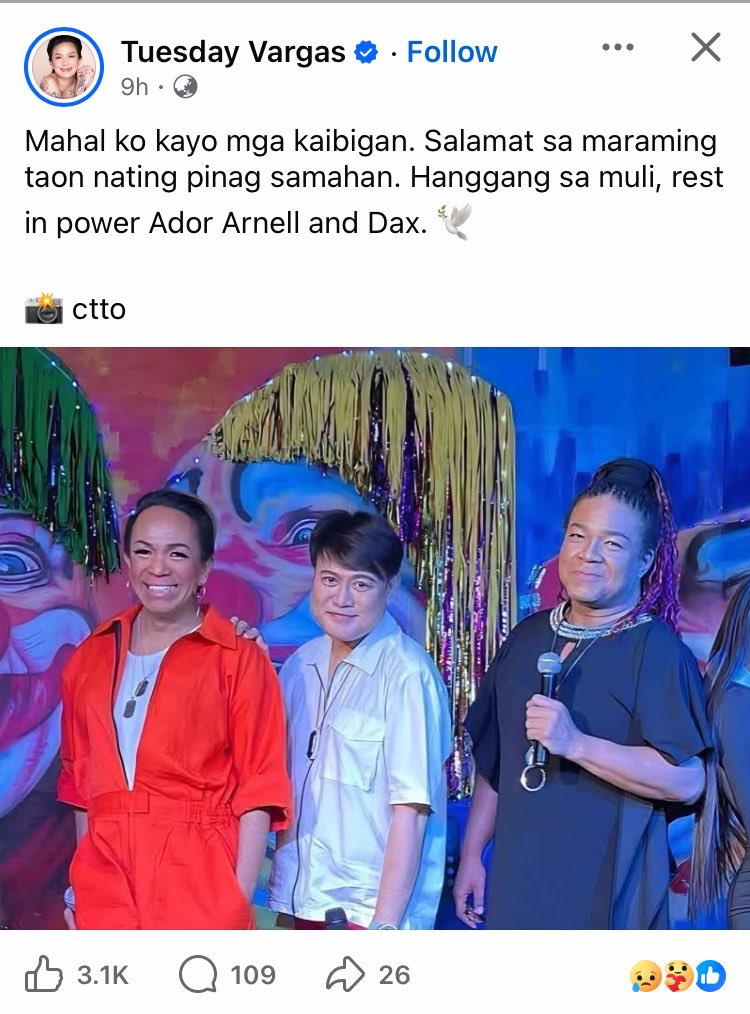 chefkokak's tweet photo. Kaka sad dahil one after another ang pagkamatay nilang tatlo. Minsang nakapagpasaya satin na si first lady michelle obombshell wala narin pala 🥹🕊maghasik kayo ng kasiyahan jan sa langit 🫶🥹 https://t.co/1HNHdSB8Do