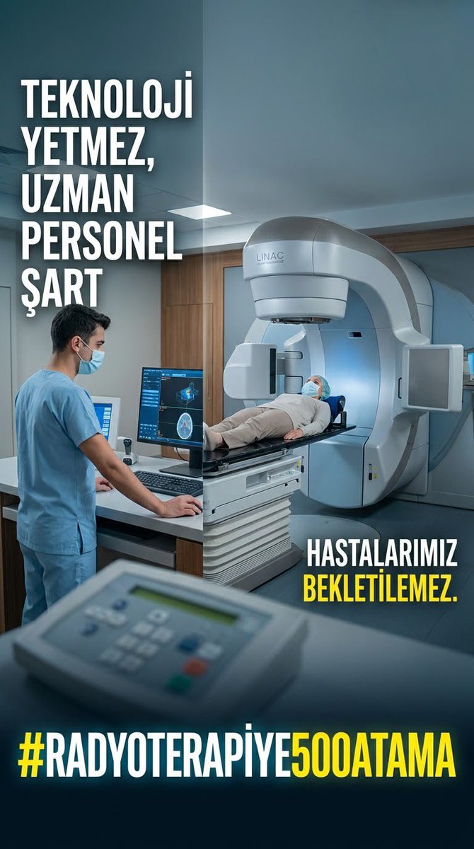 Necla1510's tweet photo. Radyoterapi teknikerlerinin istihdam sorununa dikkat çekiyor, yetkililerden kadro planlamasında bölümümüzün ihtiyaçlarının değerlendirilmesini talep ediyoruz.

#Radyoterapiye500Atama
@saglikbakanligi @drmemisoglu
@memetsimsek https://t.co/DZIwMLc1mq