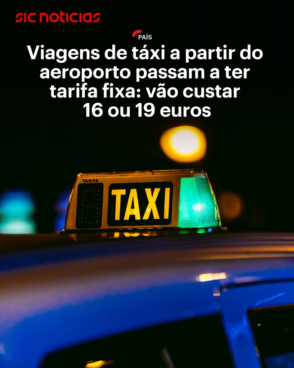 SICNoticias's tweet photo. O tarifário fixo dos táxis para os percursos com origem na praça do aeroporto de Lisboa, que passa a ser 16 ou 19 euros consoante a coroa, tem início na quinta-feira, embora sem controlo de acessos aos taxistas credenciados.

Leia os pormenores todos sobre a medida aqui: https://t.co/0n7zU6uuKW

#taxis #aeroportodelisboa #lisboa #tarifario #mobilidade #transportes #portugal #noticias #sicnoticias