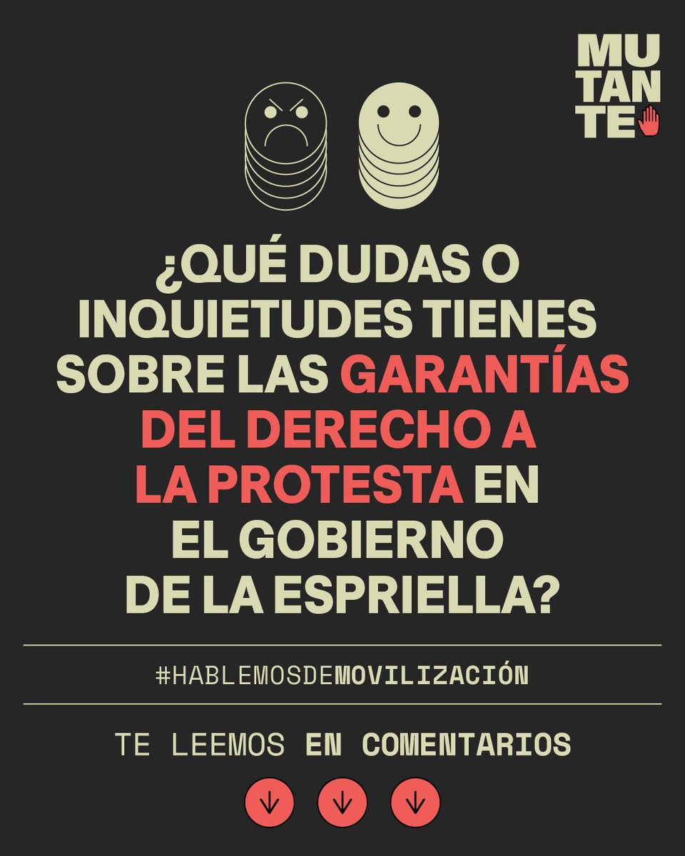 MutanteOrg's tweet photo. ❗ Al mismo tiempo, el Gobierno “estrenará” hoy un nuevo decreto que regula la protesta social (el 1525 de 2026), el cual elimina garantías conseguidas por las víctimas de violencia policial que hasta ahora estaban vigentes en la normativa anterior, el decreto 003 de 2021.

💬 Y tú, ¿qué dudas o inquietudes tienes sobre las garantías del derecho a la protesta en el Gobierno De la Espriella?