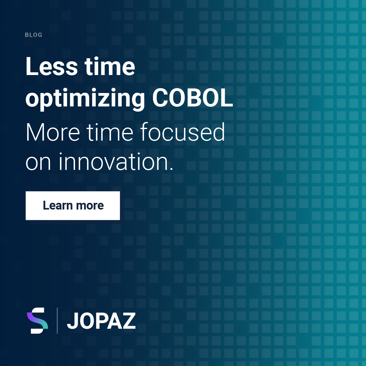 SoftwareAG's tweet photo. Recompiling just 10% of COBOL programs with JOPAZ can reclaim 90% of the batch CPU.

Same IDEs. Same process. Same source. Only the execution path changes.

Learn more: https://t.co/d1tZiFunfI https://t.co/mmpqYiNnux