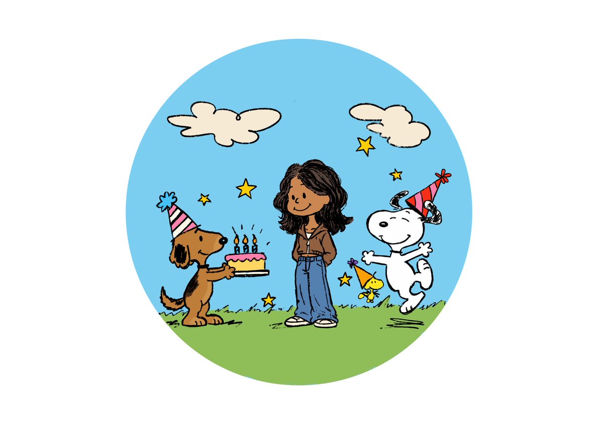 pelziee's tweet photo. Drew my friend and her dog in the style of peanuts cause she is obsessed with snoopy. My baker friend took it and made it into a cake. This is like the bestest thing that has ever happened to my art https://t.co/ZY0GtD04Ss