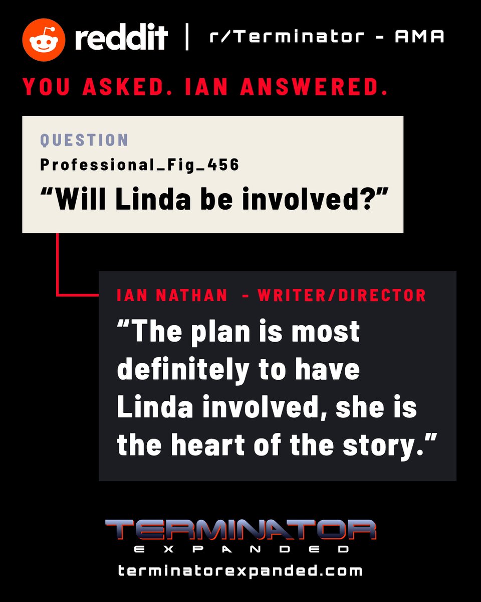 terminatorexp's tweet photo. Thank you to everyone who participated in last week's AMA with our writer/director @IanNathan2! 

Here are some of the highlights: https://t.co/TU0tMWbzBK