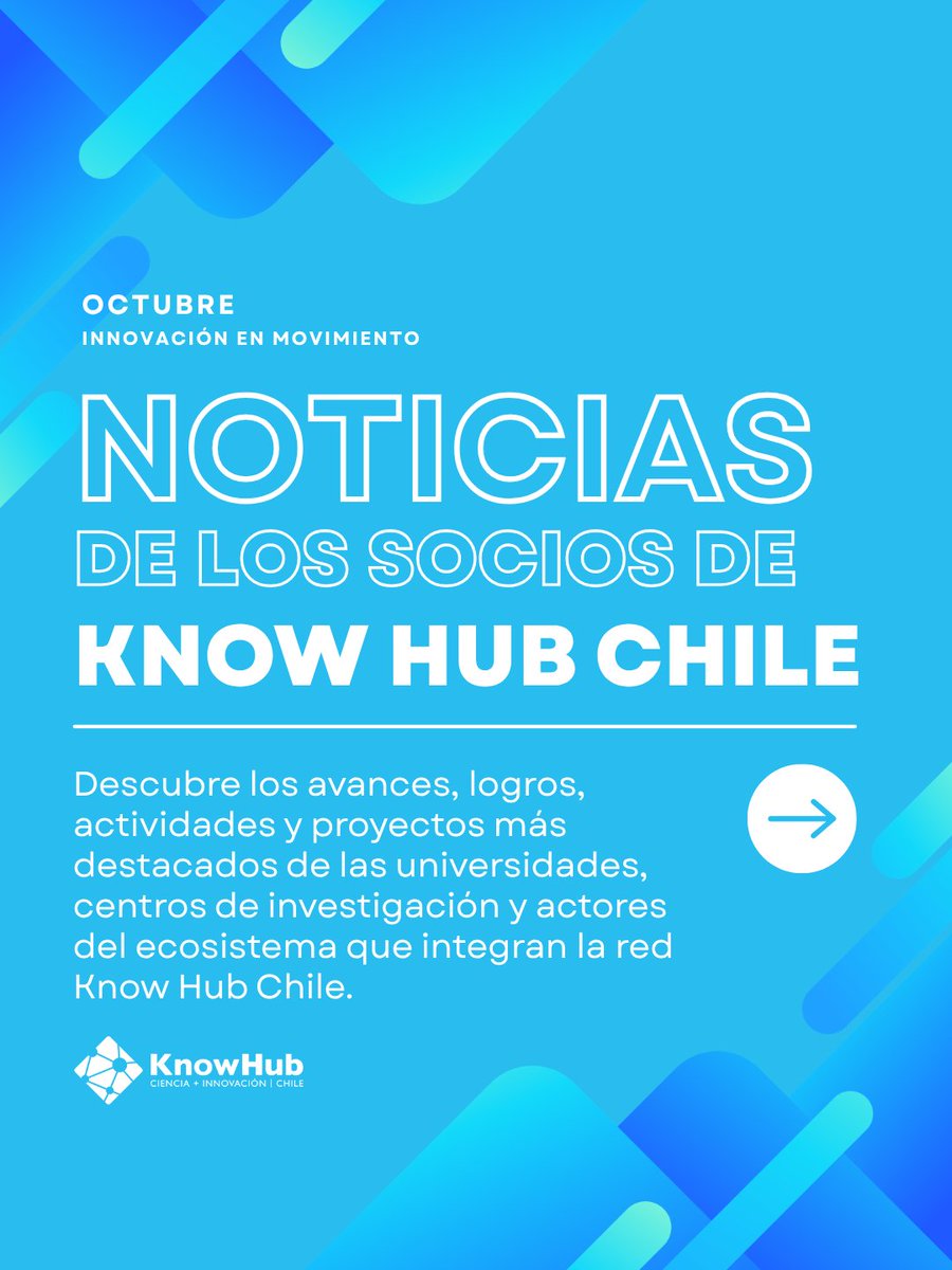 KnowHubChile's tweet photo. 📢 ¡Nuevo número de #Innovación en movimiento! El newsletter de socios de Know Hub Chile.

Descubre los avances, logros, actividades y proyectos más destacados de las universidades, centros de investigación y actores del ecosistema que integran nuestra corporación.

(1/10) https://t.co/HU1QqnvAO8