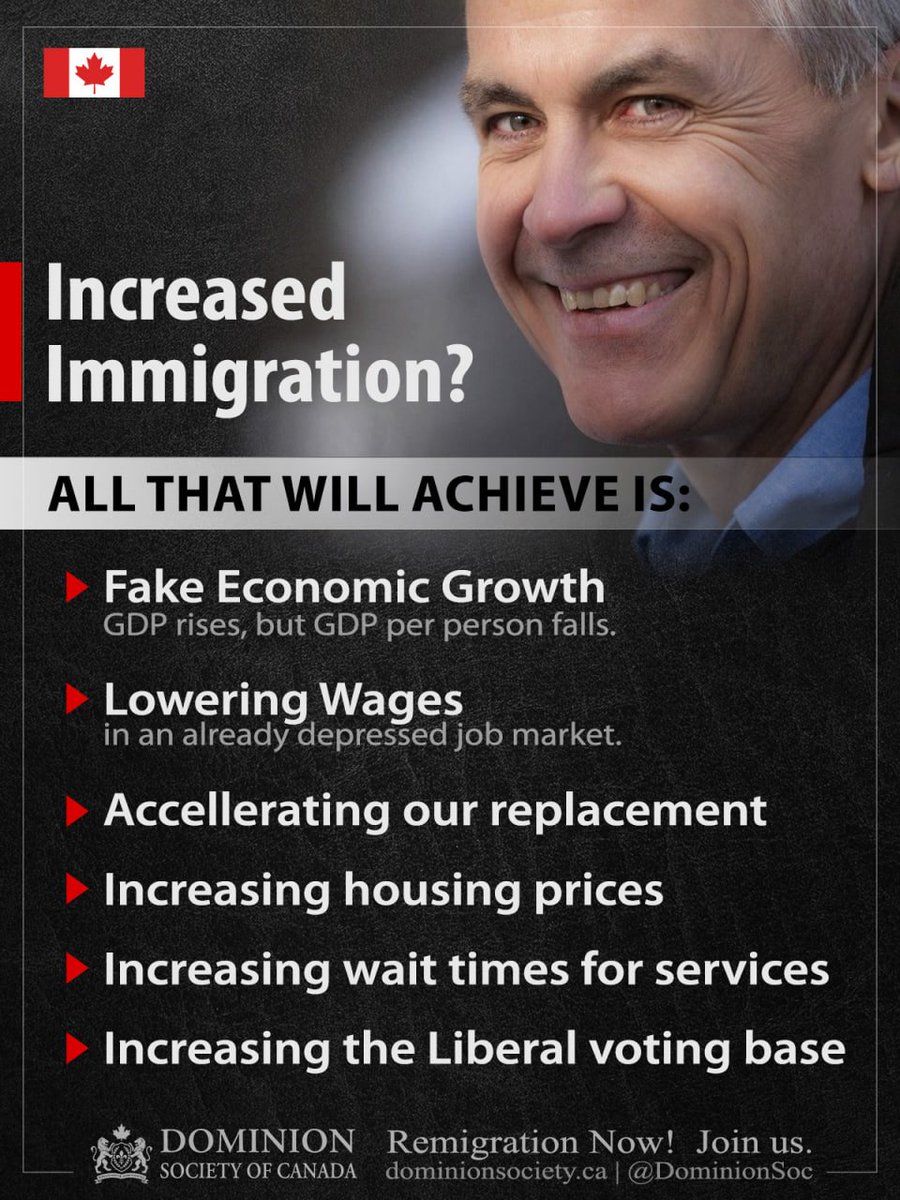 DominionSoc's tweet photo. Canada doesn't need increased immigration. https://t.co/rFKYlV5iEt