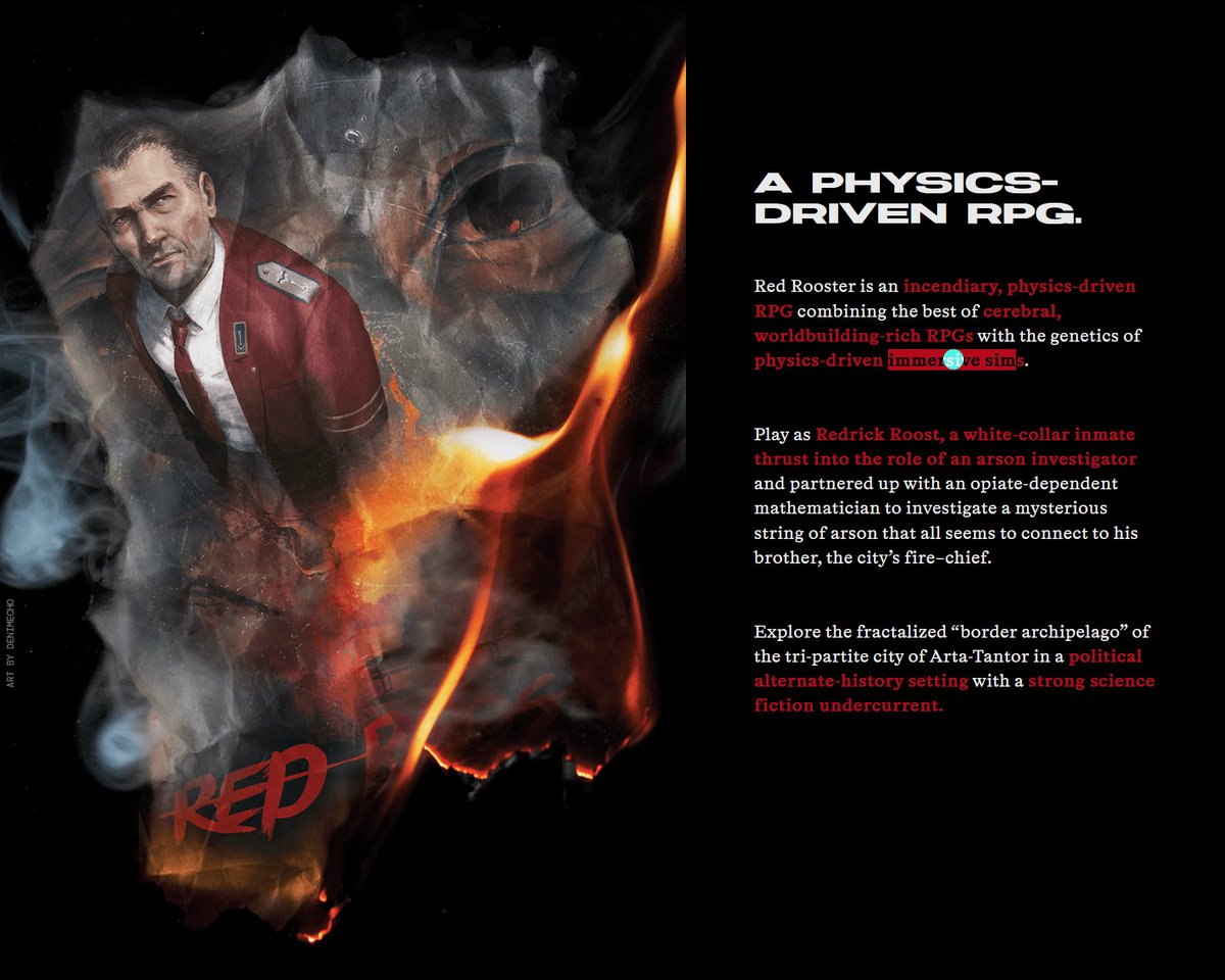 Sinnoware's tweet photo. Summer Eternal's first game, Red Rooster, combines "the best of cerebral, worldbuilding-rich RPGs with the genetics of physics-driven immersive sims".

Summer Eternal is co-founded by former Disco Elysium writers Argo Tuulik and Dora Klindžić. https://t.co/Xpf3EfcouL